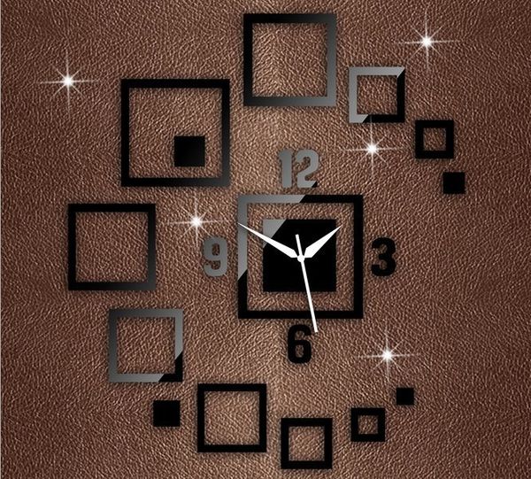 

diy modern wall clock acrylic abstract relogio parede 3d sticker mirror wall large clock reloj pared livingroom clocks