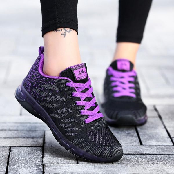 

breathable non-slip flats sneaker for woman classics mixed colors wear-resistant cushion sneakers lightweight sport shoes woman, Black