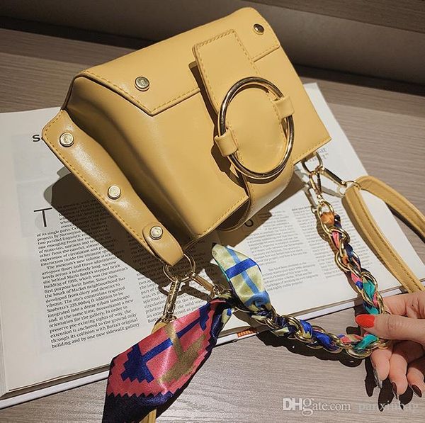 

shangxin chic texture single shoulder inclined bag lady baitao ins new style of chaohua-korean version of personalized scarf handbag in 2019