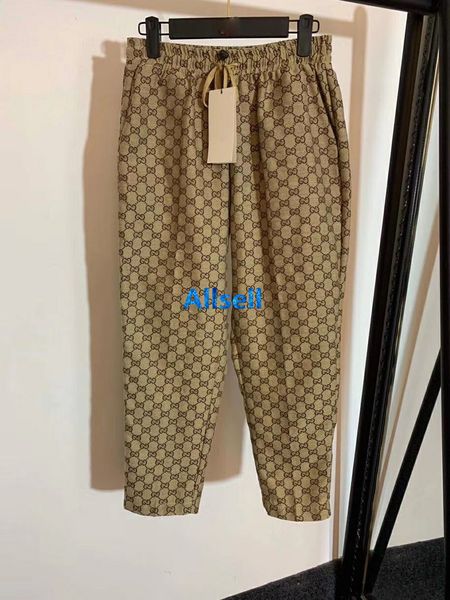 

High end women girl jogging pant interlocking letter relaxed ela tic wai t pant legging pari fa hion de ign luxury trou er, Black;green
