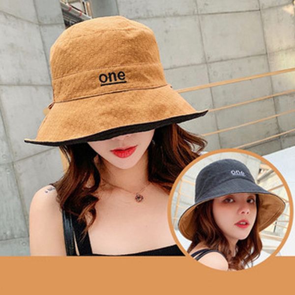 

letter one sun hat summer women double-sided foldable cotton linen sun beach hats big wide brim sunscreen female bucket hat, Blue;gray