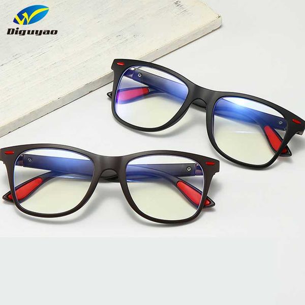 

diguyao brand design vintage square women men anti blue ray glasses computer tv gaming blue light blocking accessories eyewear, White;black