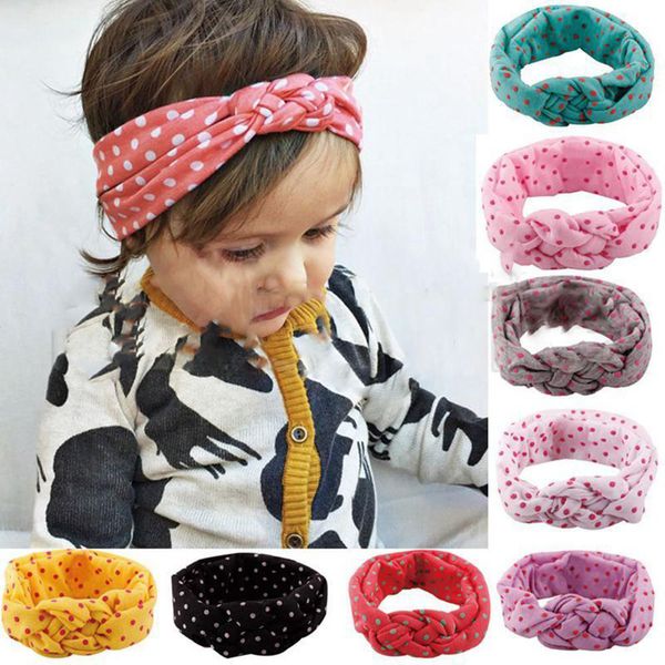 Baby Kids Girls Wide Dot Hairband Infant Toddler Headband Braided