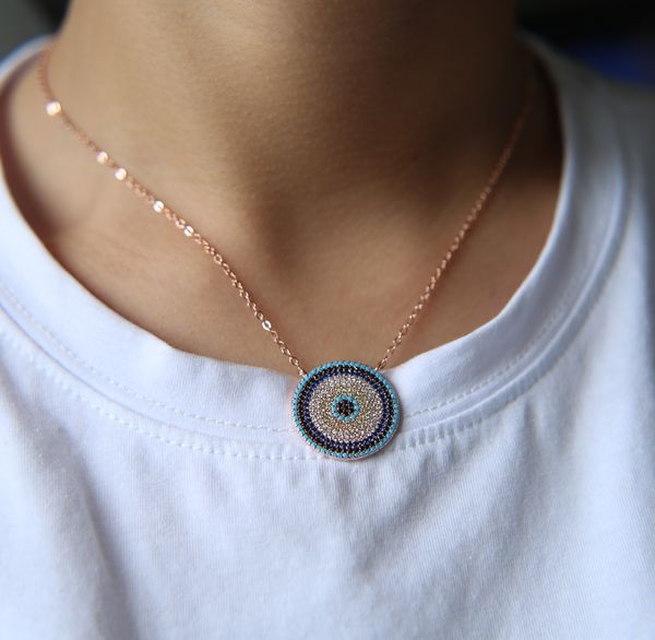 

round double cz layered rose gold color double strand necklace,mix stone color disc , boho necklace, beach jewelry, Silver