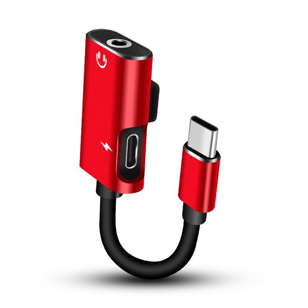 

otg adapter 2 in 1 type-c to type c 3.5mm aux jack audio adapter usb c splitter charging cable for xiaomi redmi huawei samsung android phone