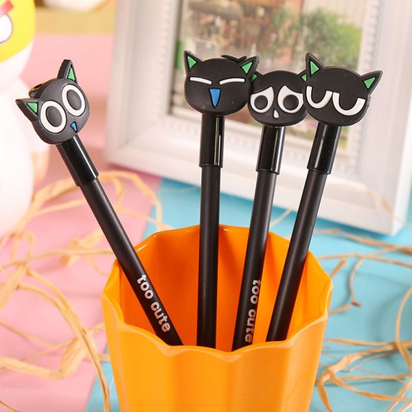 

cute black cat gel pen 0.5mm black children writing pen office eexamination limited office material school supplies wholesale e-pack