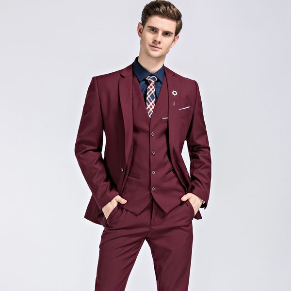 

2020 new fashion brand men suits slim fit tuxedo bridegroon business dress wedding suits blazer (jacket+vest+pant) a142, White;black