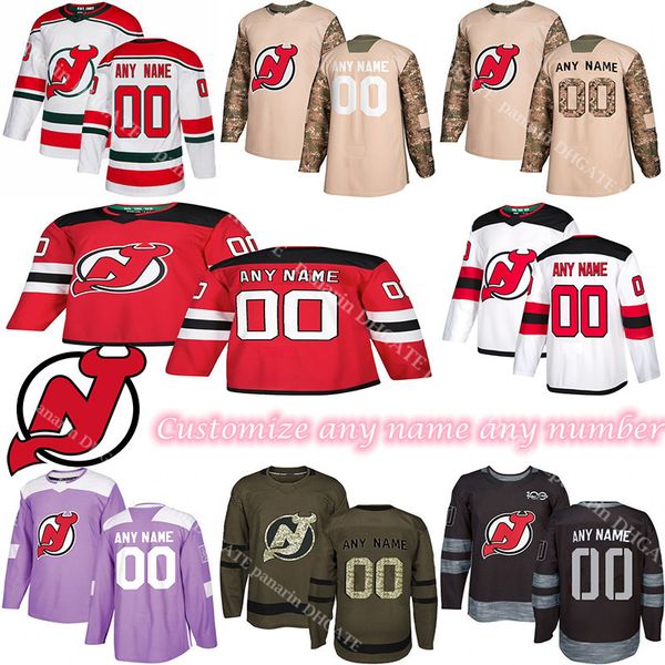 

custom 2020 news new jersey devils hockey jerseys multiple styles mens customize any name any number hockey jerseys, Black;red