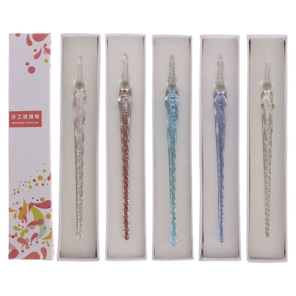 

fountain pens vintage handmade glass dip signature ink pen writing tool offices school stationery with gift box