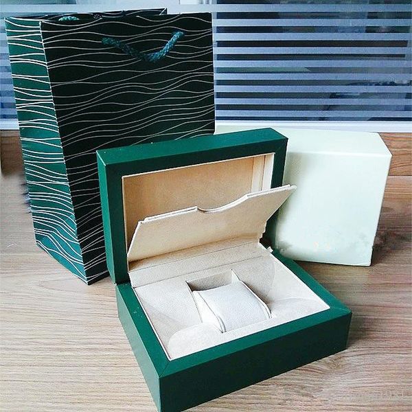 

New tyle brand green watch original box paper gift watche boxe leather bag card 0 8kg for rolex watch box