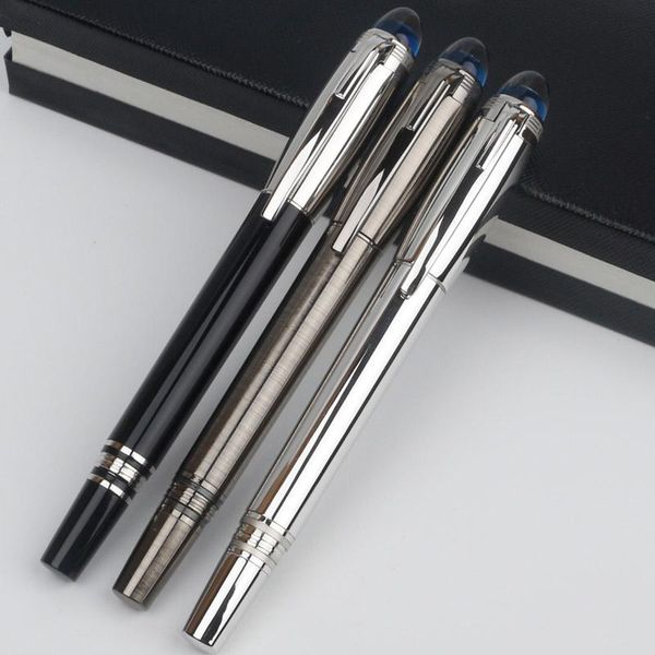 

limited edition luxury mb branding pens senior resin metal with blue translucent dome for writing pens ,cufflinks option for gift, Silver