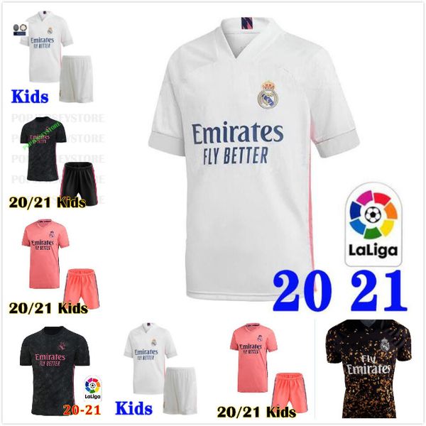 

real madrid jerseys 20 21 soccer jersey hazard sergio ramos benzema vinicius camiseta football shirt uniforms men kids kit sets 2020 21, Black;yellow