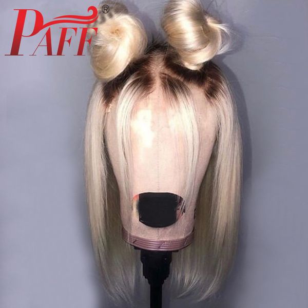 Paff Court Bob 13x4 Perruque De Cheveux Humains Ombre Cendre