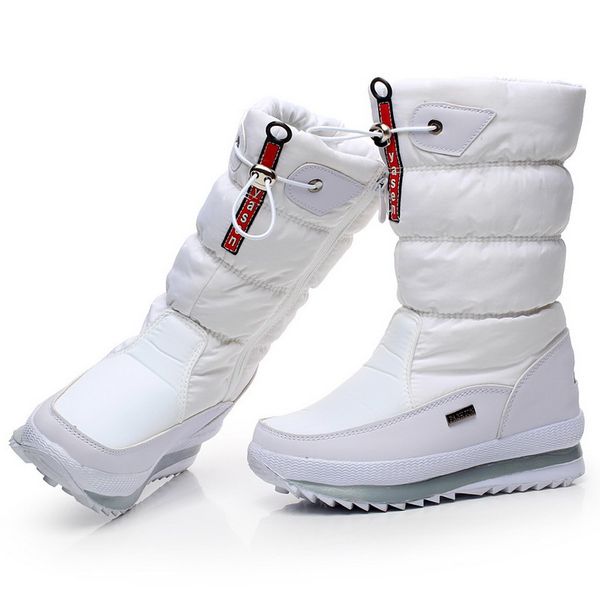 

women snow boots platform winter boots thick plush waterproof non-slip fashion women winter shoes warm fur botas mujer, Black