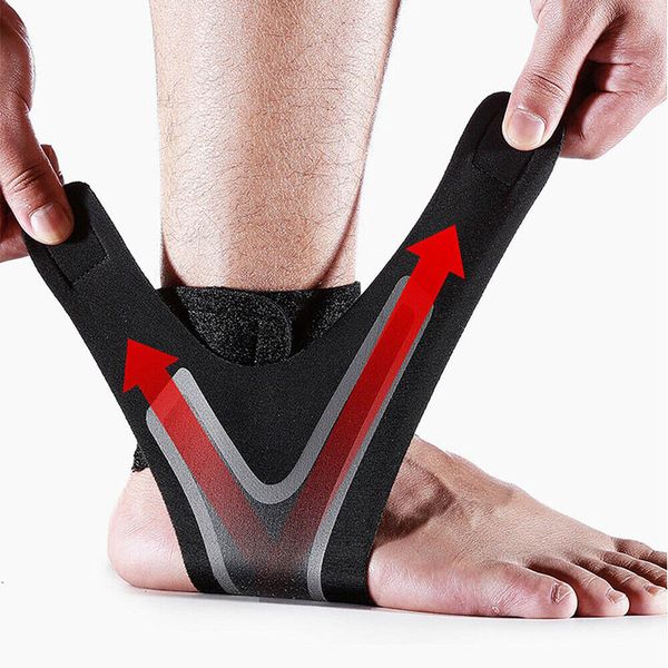 

newly adjustable elastic ankle sleeve brace foot support guard for sports running bfe88, Blue;black