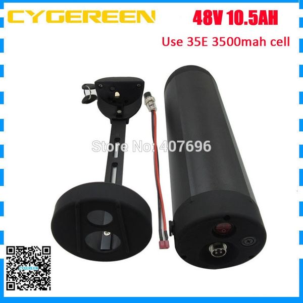 

48v water bottle battery 48v 10.5ah lithium ion electric bike battery use 35e 3500mah cell 15a bms 2a charger