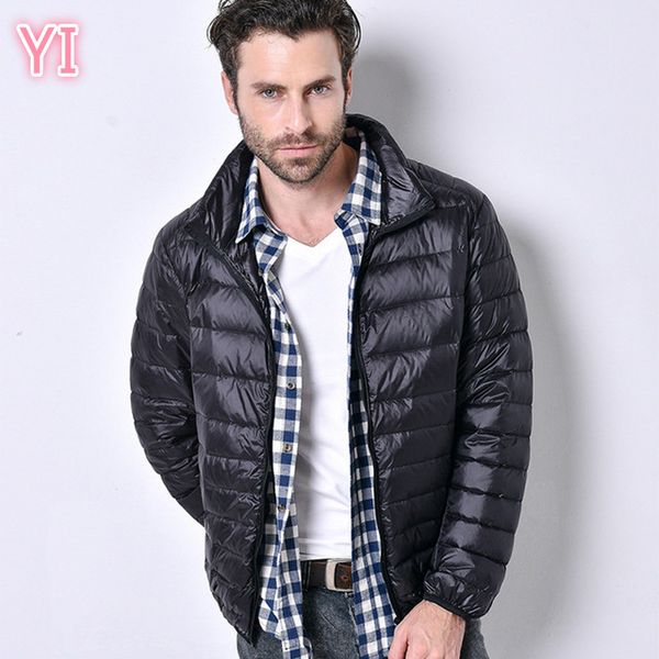 

yi 2019 new men down jackets winter male casual jacketcoat warm parka, Black