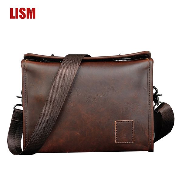 

лмзс европейского и американский бутик vintage мужского плеча сумка люкс сумка высокого качество сумка двойного твист замок дизайн