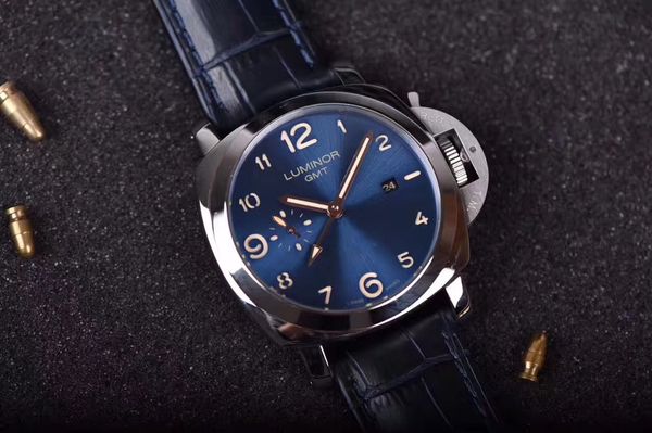 

2019 new limited edition luxury men's watch 44mm watch case blue surface cowskin watch strap automatic mechanical fashion mens wristwat, Slivery;brown