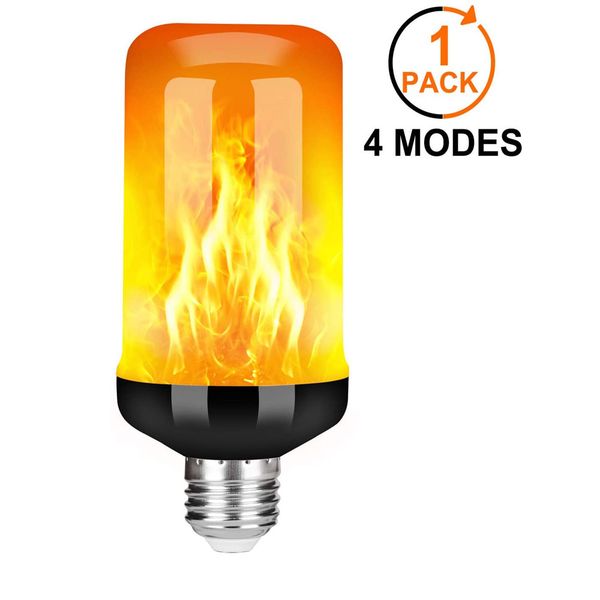 

led bulbs flame effect fire light bulb,upgraded 4 modes flickering christmas decorations lights, 6w e26 lamp with upside down