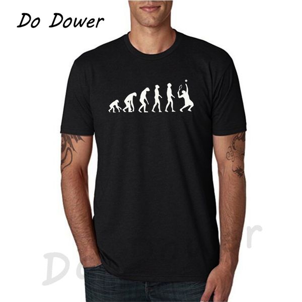 

t-shirt men's evolution tennis summer style short sleeve cotton rock custom love tennis tees funny fitness t-shirts, White;black