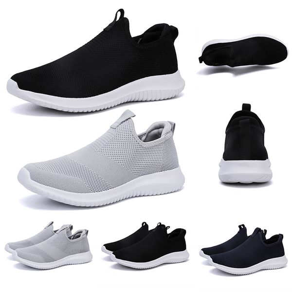 Sommer Atmungsaktive Frauen Männer Laufschuhe Black White Navy Blau Raceless Herren Trainer Slip On Sports Turners Hausgemachte Marke Made in China