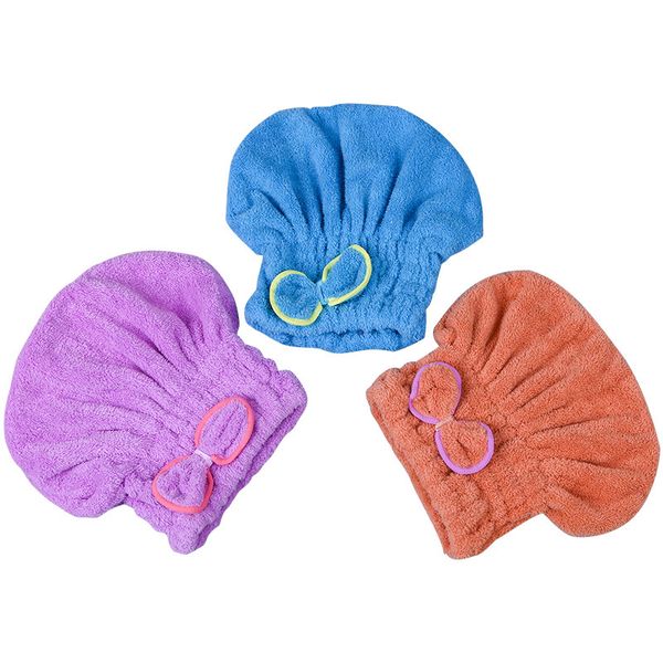 

really microfiber cute bow shower cap dry hair cap thicken shampoo hair drying towel bathroom towel water absorbent protect