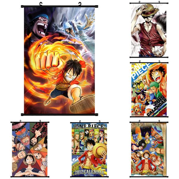 

mling 1pc one piece luffy joe bassolon p cloth painting one piece anime manga wall poster scroll