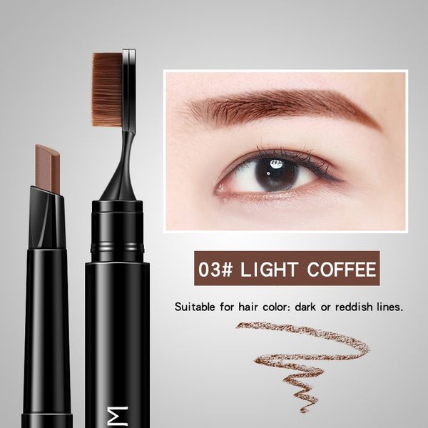 

1pc double-end automatic eyebrow pencil solid matte waterproof long lasting pigments eyebrow with brush cosmetic maquiagem