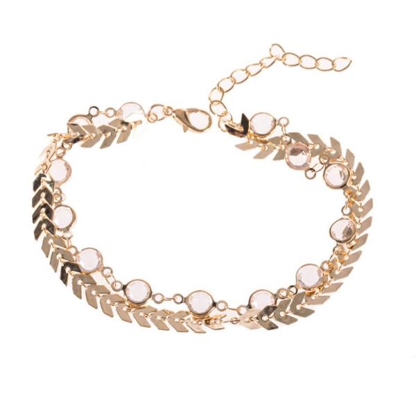 

2019 fashion popular double layer crystal fishbone pendant europe and america feet pendant men and women feet two cash, Red;blue
