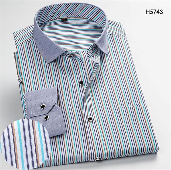

plaid work office dress shirts men's long-sleeve shirts slim business casual stripe shirt work men business weddind, White;black