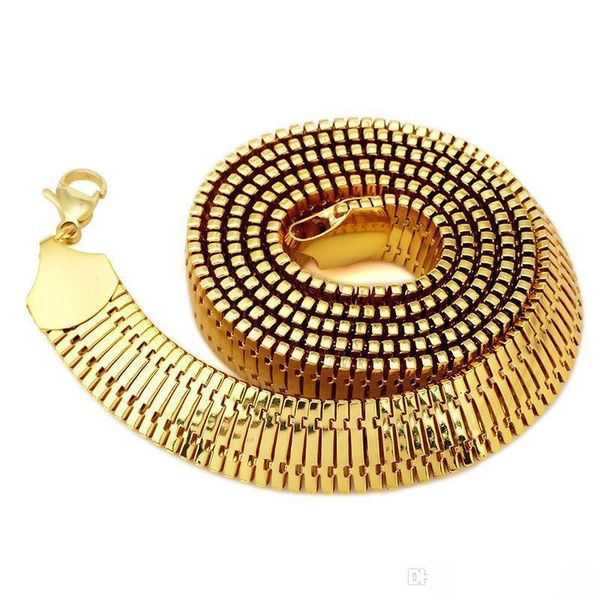 

2016 new breadth gold filled electroplated necklace cuban link curb chains hip hop bling jewelry men women 75cm*1.4cm necklaces, Silver