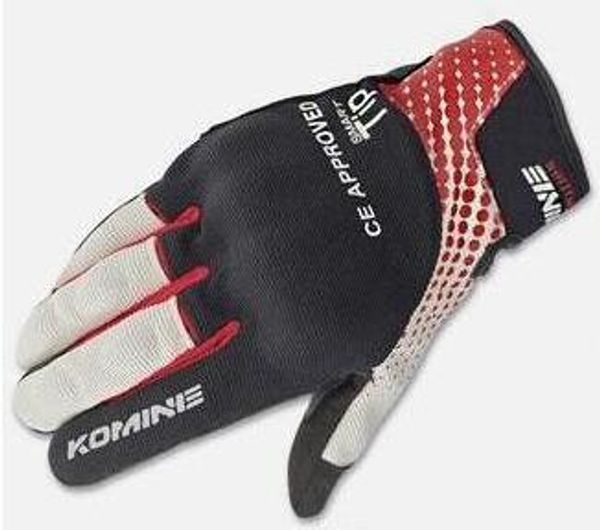 

komine gk-176 ce protect mesh glove motocross red white black gloves