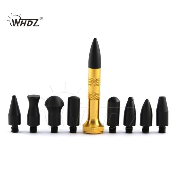 

whdz car body dent repair knock down pen pdr aluminum tools tap down pen with 9 heads hand tools for dent removal paintless kit