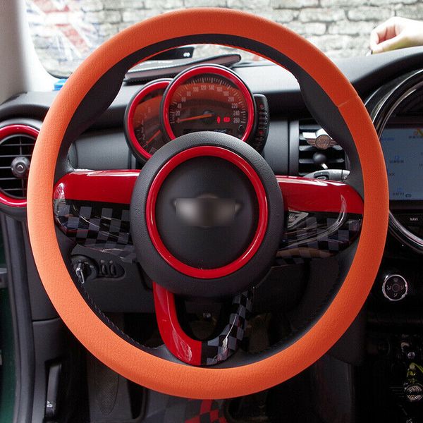 

orange soft silicon skidproof odorless universal car steering wheel cover