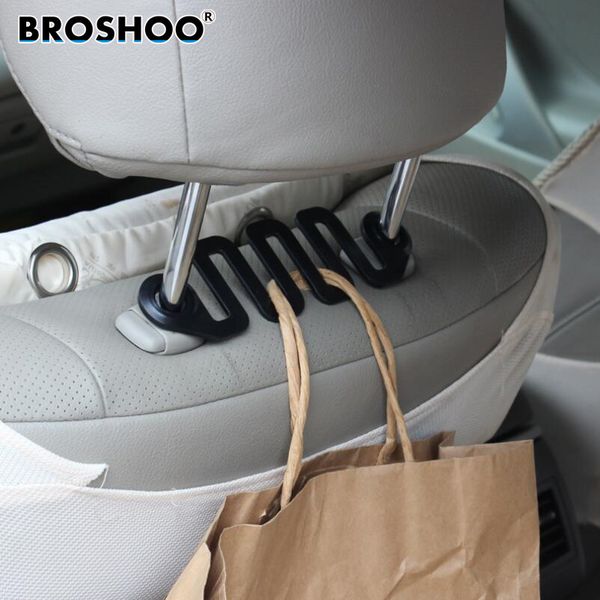 

broshoo new "s"type car interior accessories portable pothook auto seat hanger purse bag organizer holder hook headrest