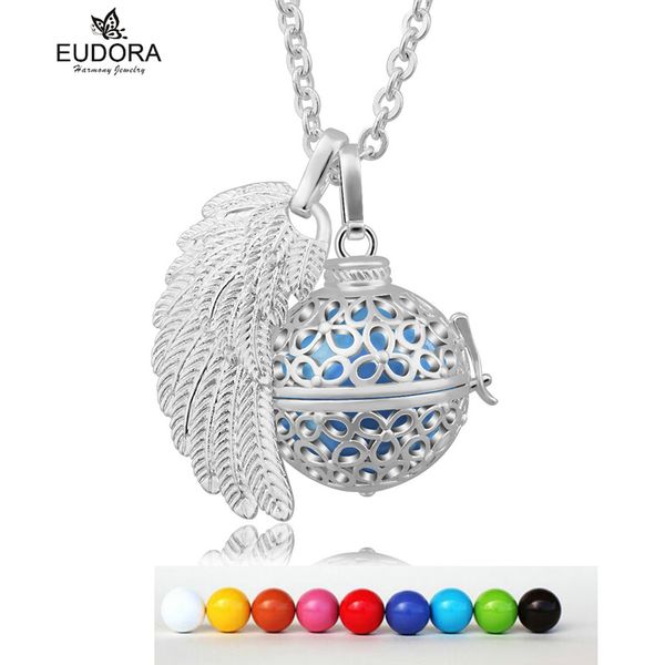 

eudora harmony bola ball angel caller pendant angel caller chime ball sound 20mm mexican bola with chain necklace jewelry fk154n, Silver
