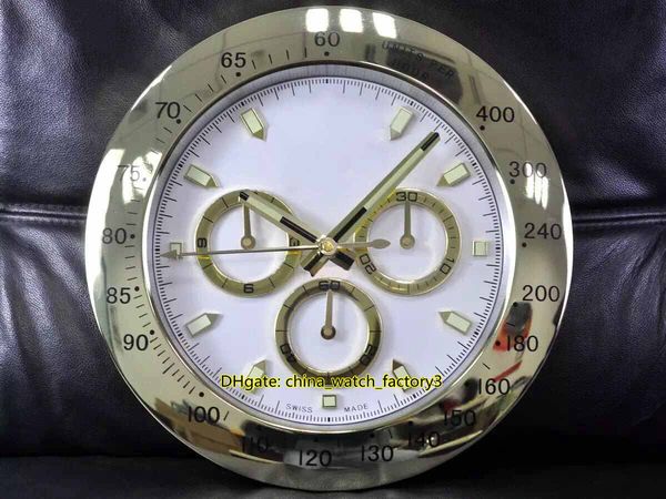 

10 style watch wall clock 34cm x 5cm 2kg stainless steel quartz electronic blue luminescent cosmograph 116508 watches clock, Slivery;black