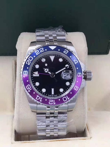 

2019new luxury gmt series 126710blro stainless steel ceramic ring mechanical men's watch-3a, Slivery;brown