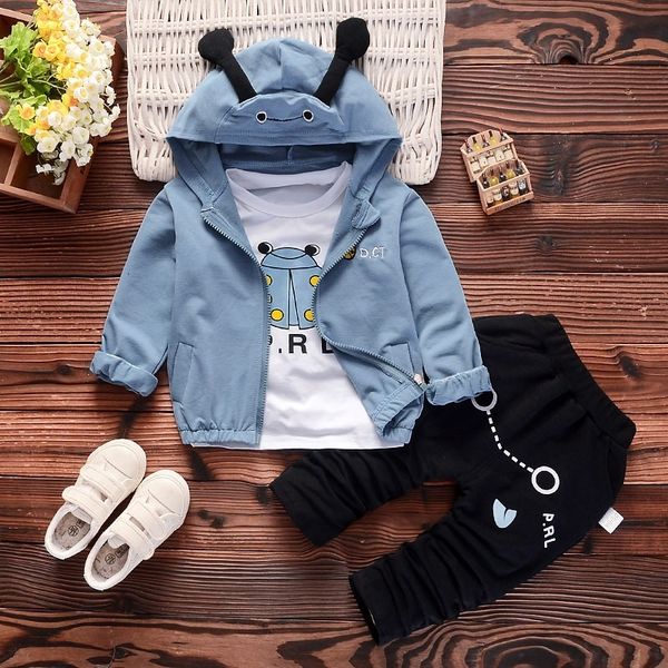 

новый высокое качество одежды весна осень наборы пальто костюмы плед хлопок мальчики пальто+футболка+брюки 3 шт. детские куртки комплект y20, White