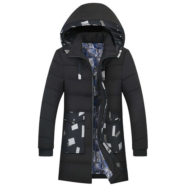 

new big plus size 8xl 7xl 6xl 5xl quality warm men's warm jacket windproof casual outerwear thick medium long coat men parka, Black