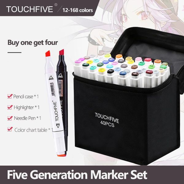 

touchfive12 30 40 60 80 168 color markers manga drawing markers pen alcohol based sketch oily dual brush pen art supplies
