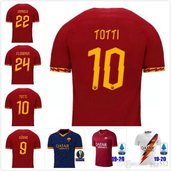 

2019 as roma home red soccer jerseys 19 20 men soccer shirts #8 perotti #9 dzeko away white roma customized football uniforms, Black;yellow