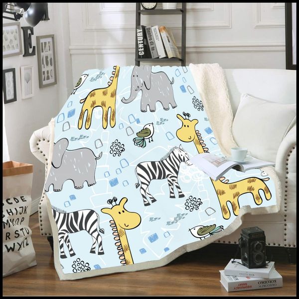 

giraffe zebra series throwÂ blanket 3d digital cartoon animalÂ print plush sherpa fleece blanket for kids/teens room decoration