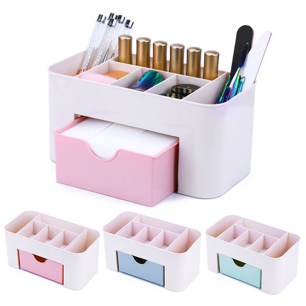 

1 pc nail brush holder storage box multi-function gel deskorganizer compartments plastic nails tool