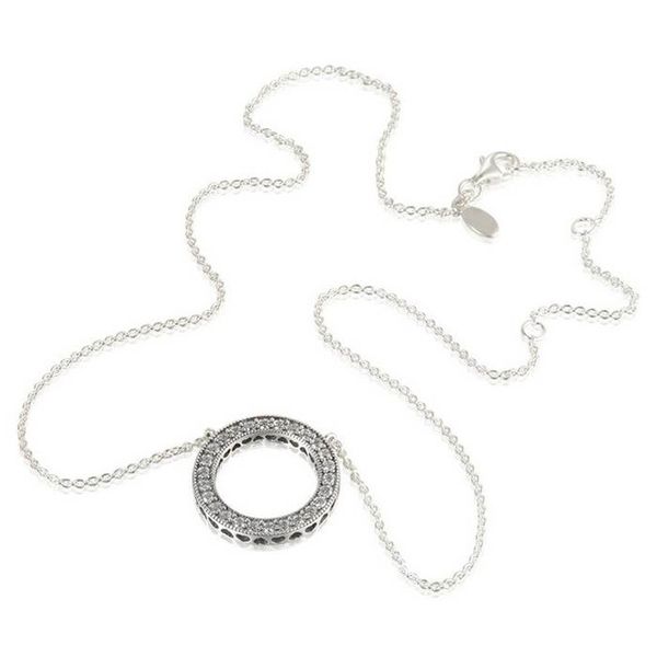 

round heart necklace & pendant sterling silver jewelry european style fashion woman jewelry making chorker chain