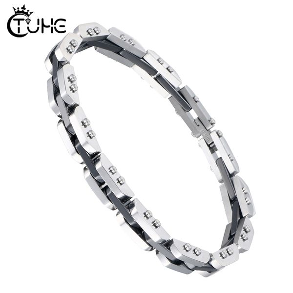 

healthy ceramic bracelet for men & women 316l stainless steel women bangle for friends christmas gift, Black