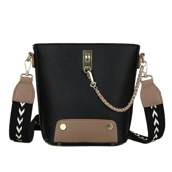 

broadband bucket bag wild fashion women's bag simple popular messenger black