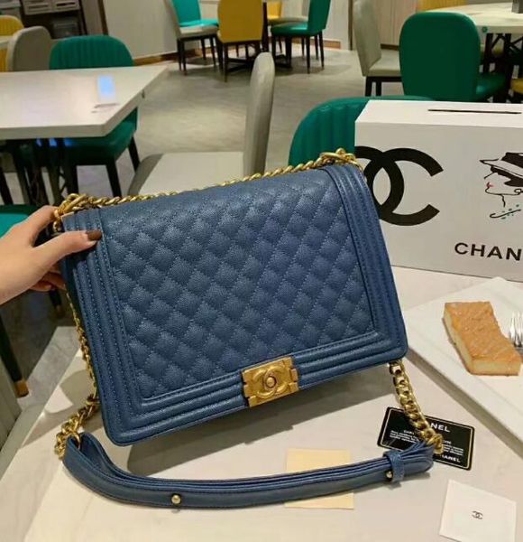 

black blue fashion high-quality feminine banquet shoulder bag large handbag personalized mom chain cross-body bag women purse 30cm