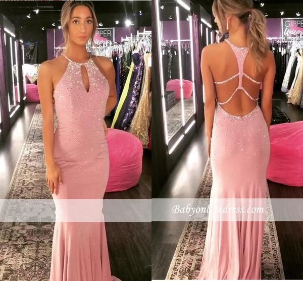 

pink beads mermaid prom dresses sequined jewel neck beads floor length formal evening gowns special occasion dresses robes de soirée, Black